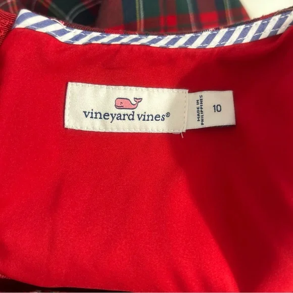 Vineyard Vines Jolly Plaid Greenwich Flutter Sleeve Shift Dress - Picture 10 of 13